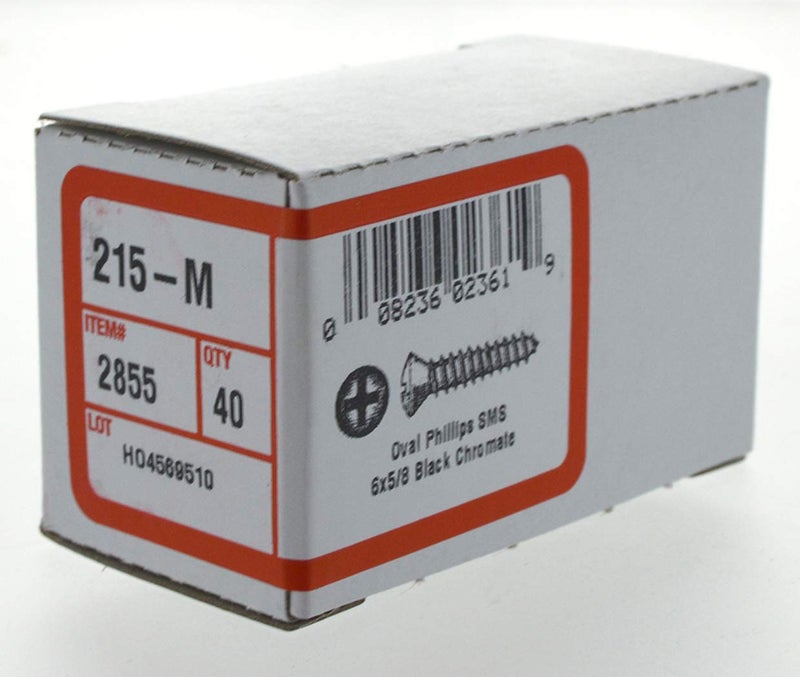 Hillman 2855 6 x 5/8-Inch Oval Head Black Chromate Decorative Sheet Metal Screw, 40-Pack - Image 2